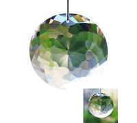 QLEUIFT 1 pcs Bauhinia - Colgante de Cristal facetado para Ventana Grande, prismas, atrapasueños, Adorno de Arco Iris (76 mm, Redondo)