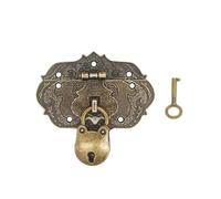 QLEUIFT 1 pcs Vintage Cierres Antiguos- diseño de Hierro de Bronce, Accesorios para Cortinas, cerraduras en cofres,para joyero, Caja de Madera, Caja de Vino, Caja de Herramientas