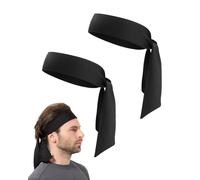 QLEUIFT 2 pcs Diadema Deportiva Hombre, Cinta para Pelo, Cinta Sudor Cabeza Antideslizante, Bandas de Cabeza Unisex Pañuelo Pelo Deporte Headband para Ciclismo, Yoga, Negro