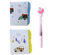 QLEUIFT 2 pcs Diario de contraseñas, Diario con Cerradura para niñas y Mujeres, Diario 200 páginas con contraseña Bloqueada, Cuaderno de Viaje, Viene con 1 Uds. De bolígrafos de Acuarela.