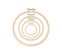 QLEUIFT 4 pcs Bastidores para Bordar, 10/13/17/20 cm Aros de Bordado Aro de Punto de Cruz Circulo, Marco de Punto de Cruz de Bambú para DIY Art Craft