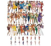 QLEUIFT 50 Pegatinas Pop Art Chicas Modernas, Stickers Vinilo Impermeables, Pegatinas Estilo Pop Art Comic para Portátil Diario Scrapbook Decoración, Colores Vibrantes Arte Urbano (Pop Art)