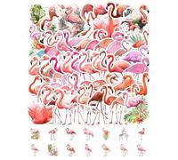 QLEUIFT 50 Piezas Flamingo Calcomanías de Moda Estética Portátil para Niños, Adolescentes, Niñas, Mujeres Que Enseñan Pegatinas de Vinilo, Decorar para Botella de Agua, Equipaje