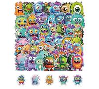 QLEUIFT 50Pcs pegatinas lindo pequeño monstruo, pegatinas scrapbooking, para botellas de agua, monopatín, ordenador, álbum de recortes, paquete para niños y adolescentes