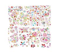QLEUIFT 8pcs Hojas Pegatinas Brillantes Infantiles Pegatinas Diamantes Manualidades Gems Stickers Diamantes Autoadhesivos Strass Brillantes para la Carad Pegatinas Cara para Diy Craft,Fiestas Diversas