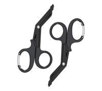 QLEUIFT Paquete de 2 Tijeras médicas, Tijeras de Trauma y de Primeros Auxilios EMT-Fabricado con Acero Inoxidable para emergencias, 19 cm, Negro