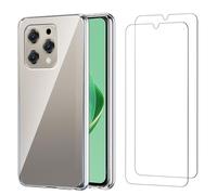 Qlfemna Funda para Doogee N55 / Doogee N55 Pro/Doogee N55 Plus (6.56") con 2 Pieza Protector Pantalla Cristal Templado, Transparent Suave Ultra Fina Silicona Carcasa Caso TPU Case