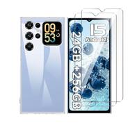 Qlfemna Funda para Oukitel C62/Oukitel C62 Pro,2 Unidades Protector Pantalla Cristal Templado, Funda Ultrafina de TPU para teléfono Cover - Transparente