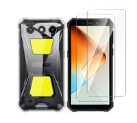 Qlfemna Funda para Oukitel G5,2 Unidades Protector Pantalla Cristal Templado, Funda Ultrafina de TPU para teléfono Cover - Transparente