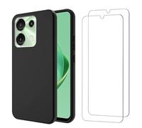 Qlfemna Funda para UMIDIGI G9 5G (6.75") con 2 Pieza Protector Pantalla Cristal Templado, Negro Suave Ultra Fina Silicona Carcasa, Antichoque Anti-Arañazos Caso TPU Case