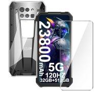 Qlfemna Funda para Unihertz 8849 Tank 3 (6.79") con 1 Pieza Protector Pantalla Cristal Templado, Transparent Suave Ultra Fina Silicona Carcasa, Antichoque Anti-Arañazos Caso TPU Case