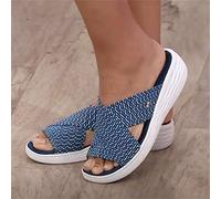 QLIGHA Chanclas Para Mujer Sandalias Punta Descubierta Zapatillas Playa Verano Casa Zapatos