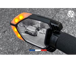 QLïR, par de retrovisor-intermitente para bicicleta y patinete Negro