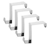 Qliver Ganchos de acero inoxidable reversibles para armarios y cajones, juego de 4