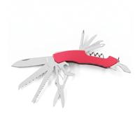 QLK Multiherramienta 11 en 1, Mini Navaja Multifuncional de Acero Inoxidable con Abridor de Botellas, Tijeras, Sierra, Llavero, Compacta y Portátil para Camping, Senderismo y Uso Diario