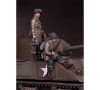 QLKFTRVNH 1/35 WWII US Tank Soldier Resin Model Kit Kit de Resina de Soldado sin Pintar y sin Montar (2 Figuras, sin Tanques) //I7G8O1