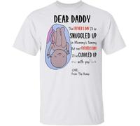 QLKNSC Dear Daddy This Father's Day I'Ll Be Snuggled Up Funny Father's Day Tshirts Camisetas y Tops(Large)
