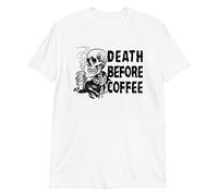 QLKNSC Death Before Coffee Short-Sleeve Unisex T-Tshirts Camisetas y Tops(X-Large)