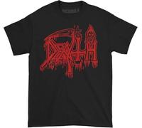 QLKNSC Death - Classic Logo T Tshirts Camisetas y Tops (Red on Black)(Small)