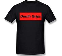 QLKNSC Death Grips Graphic Cotton T-Tshirts Camisetas y Tops Unisex Black Mens Tees(X-Large)
