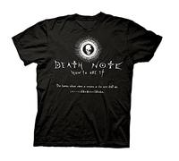 QLKNSC Death Note How to Use It Anime Officially Licensed Adult White Yellow Black Red Mens Women T Tshirts Camisetas y Tops 100% Cotton (Large)