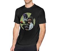 QLKNSC Death Note Ryuuku & Yagami Light Graphic Mens T-Tshirts Camisetas y Tops Unisex Black Mens Tees(Large)