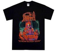 QLKNSC Death Scream Bloody Gore T Tshirts Camisetas y Tops S M L XL Death Metal T-Tshirts Camisetas y Tops(XX-Large)