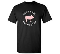 QLKNSC HAIT Not My Pig Not My Farm - Funny Oh My God Short Sleeve T Shirt Black(Medium)