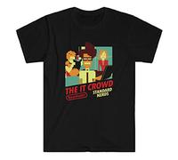 QLKNSC HAIT The IT Crowd Nerds Funny Men's Black T-Shirt Black(X-Large)