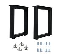 QLLY 2 PCS Patas de Mesa de Metal de Alta Resistencia de 40 cm, Patas de Muebles Cuadrados industriales con pies Ajustables, Patas de Escritorio Resistentes para Mesa de Bricolaje, 30 cm x 40 cm