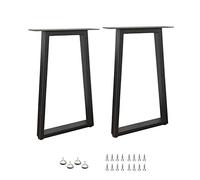 QLLY 2 PCS Patas de Mesa de Metal de Alta Resistencia de 70 cm, Patas de Muebles trapezoidales industriales con Patas Ajustables, Patas de Escritorio Resistentes para Mesa de Bricolaje, 45 cm x 70 cm