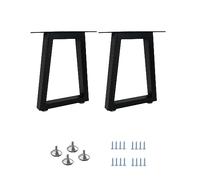 QLLY 2 PCS Patas de Mesa de Metal Resistente de 40 cm, Patas de Muebles trapezoidales industriales con Patas Ajustables, Patas de Escritorio Resistentes para Mesa de Bricolaje, 30 cm x 40 cm