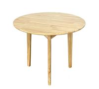 QLLY Mesa de Comedor Redonda Madera Maciza, Mesa de Cocina, Mesa de Madera, Patas Planas (Natural, 31,49"/ 80 cm)