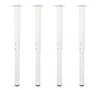 QLLY Patas cuadradas Ajustables para Mesa, 24-40 Pulgadas, 60-100 cm, Patas de Mesa Personalizadas para Oficina en casa, Juego de Patas de Muebles (4, Blanco)