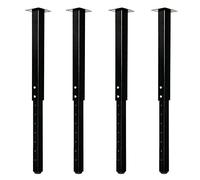 QLLY Patas cuadradas Ajustables para Mesa, 24-40 Pulgadas, 60-100 cm, Patas de Mesa Personalizadas para Oficina en casa, Juego de Patas de Muebles (4, Negro)