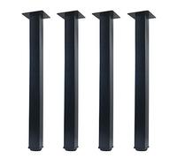 QLLY Patas de Escritorio Ajustables de Metal, 50 cm, Patas Cuadradas para Muebles de Oficina, Juego de 4 (50 cm, Negro)