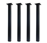 QLLY Patas de Escritorio Ajustables de Metal, 60 cm, Patas Cuadradas para Muebles de Oficina, Juego de 4 (60 cm, Negro)