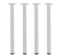 QLLY Patas de Escritorio Ajustables de Metal, Patas de Mesa de Oficina cuadradas, Juego de 4 (70cm, Blanco)