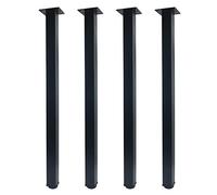 QLLY Patas de Escritorio Metálicas Ajustables, 75 cm, Patas Cuadradas para Muebles de Oficina, Juego de 4 (75 cm, Negro)