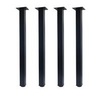 QLLY Patas de Escritorio Metálicas Ajustables, Patas Cuadradas para Mesa de Oficina, Juego de 4 (70cm, Negro)