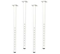 QLLY Set de 4 Patas de Escritorio Redondas Metálicas Ajustables, de 60 a 100 cm, para Oficina en casa, DIY (Blanco)