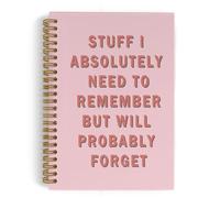 QLMX Divertido cuaderno de oficina rosa con espiral, divertido suministros de oficina rosa, regalos para compañeros de trabajo, mujeres y niñas, cosas que absolutamente necesito recordar pero