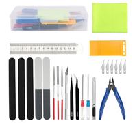 QLOUNI 24 Piezas Kit de Herramientas Modelismo, Gundam Modeler Builder's Tools Herramientas Básicas de Modelador Profesional para la Reparación Construcción y Fijación de Modelos