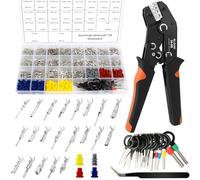 QLOUNI Kit de 815 Piezas Crimping Tool Kit for Electrical Terminals 1,0/1,5/1,8/2,2/2,5/2,8/3,5 mm,Self-Adjusting Crimpadora Terminales,Crimping Pliers Terminals with Cable Connectors