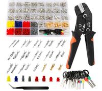 QLOUNI Kit de 970 Piezas Crimping Tool Kit for Electrical Terminals 1,0/1,5/1,8/2,2/2,3/2,8/3,5 mm,Self-Adjusting Crimpadora Terminales,Crimping Pliers Terminals with Cable Connectors