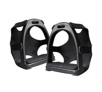 QLoztyse 2 Piezas Estribos Ecuestres para Montar Caballos con Almohadillas Antideslizantes de Resina y Microfibra con Cubierta Protectora Adecuados para