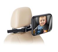 QLoztyse Espejo de asiento de coche para bebé orientado hacia atrás - Espejos traseros de seguridad ajustables para bebés con clip de gancho, visión amplia y accesorios inastillables para asiento