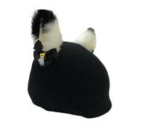 QLoztyse Gorro Elástico para Casco de Esquí, Accesorios para Cascos de Snowboard, Funda Protectora para Casco de Esquí, Decoración Novedosa para Casco de Esquí, Gatito Negro