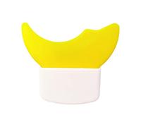 QLoztyse Plantillas Multifuncionales de Silicona, Herramienta de Maquillaje para Principiantes, Protector Auxiliar, Placa Guía para Sombras, 5,7 cm x 5 cm amarillo