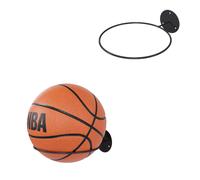 QLS Ballhalterung Montado de Metal para 1 Baloncesto Fútbol Negro